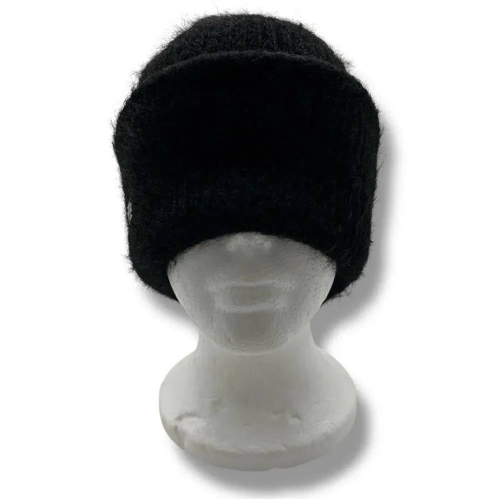 NEW Soia & Kyo Black Beanie Hat Fold Over Jaya Winter Ribbed Soft Cozy NWT - Picture 7 of 9
